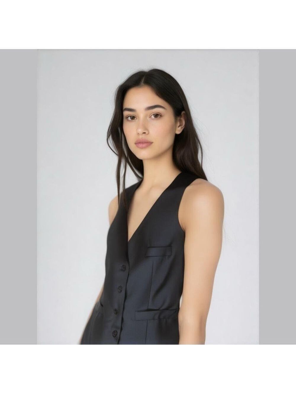 BOY. Band of Outsiders black button-up wool tuxedo sleeveless vest size 2